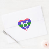 TRIGENDER VLAG EN SYMBOOL HART STICKER (Envelop)