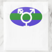 TRIGENDER VLAG EN SYMBOOL OVALE STICKER (Tas)