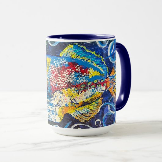 Trigger Fish Mok Blauw (Voorkant rechts)