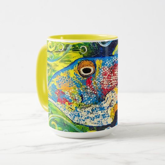 Trigger Fish Mok Geel (Voorkant links)