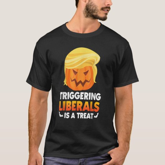 Trigger Liberal Trumpkin Trump Halloween Costuum T-shirt (Voorkant)