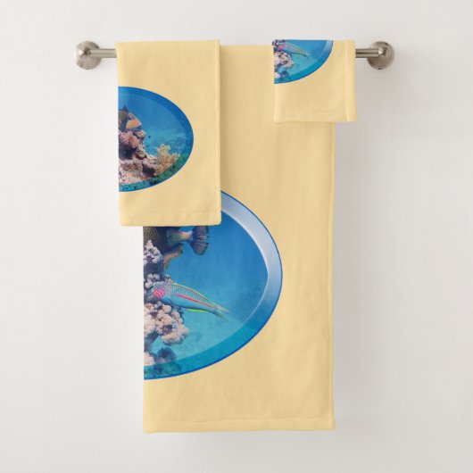 Triggerfish bij koraalrif - Fotografisch ontwerp | Bad Handdoek (Insitu)