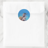 Triggerfish rust op een koraalblok bij koraalrif | ronde sticker (Tas)