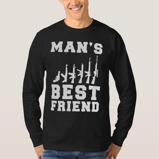 Triggering Chuckles: Pistool - Mans Beste Vriend T T-shirt (Voorkant)