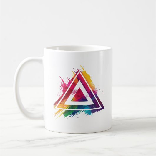 Trigon Design Kleurrijke Abstracte Logo Koffiemok (Links)