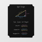 Trigonometrie-alkboard met rechterdriehoek raamsticker (Vel)