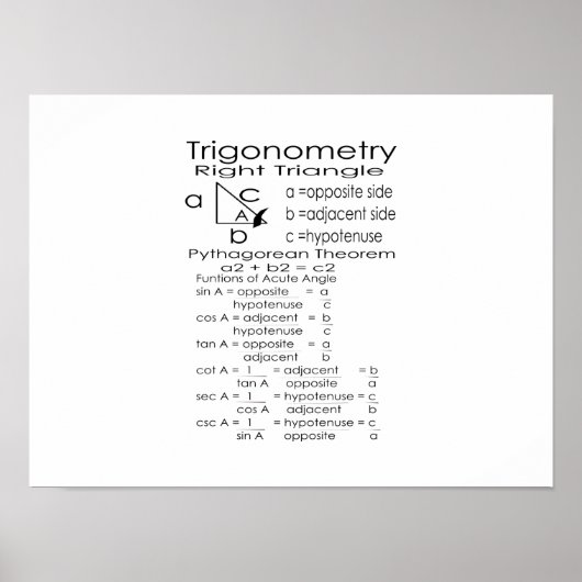 Trigonometrie Poster (Voorkant)