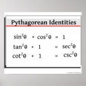 Trigonometrie Poster: Pythagoreaanse identiteiten Poster (Voorkant)