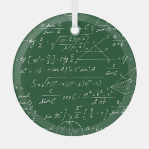 Trigonometrieformules geometrisch schoolbordpatroo glas ornament