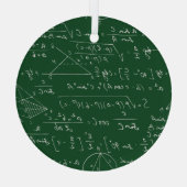 Trigonometrieformules geometrisch schoolbordpatroo glas ornament (Achterkant)