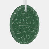 Trigonometrieformules geometrisch schoolbordpatroo glas ornament (Voorkant Rechts)