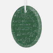 Trigonometrieformules geometrisch schoolbordpatroo glas ornament (Voorkant links)