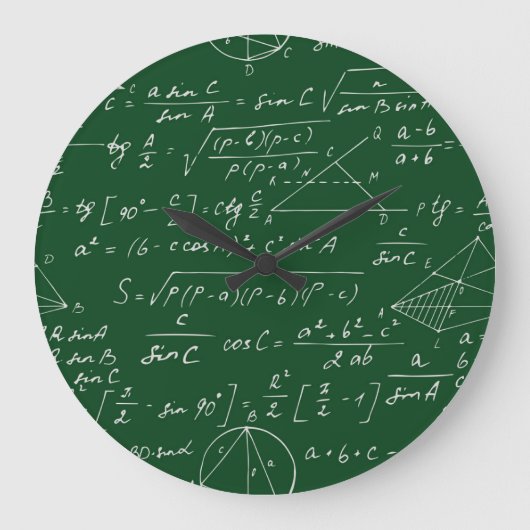 Trigonometrieformules geometrisch schoolbordpatroo grote klok (Voorkant)