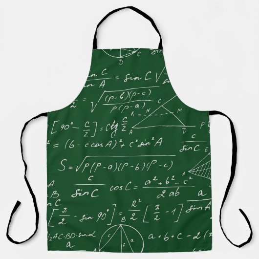 Trigonometrieformules geometrisch schoolbordpatroo schort (Voorkant)