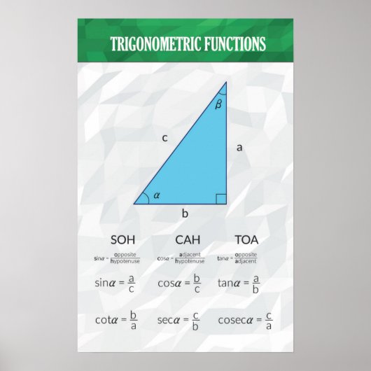 Trigonometrische functies - Wiskunde Poster (Voorkant)