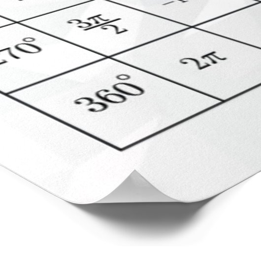 Trigonometrische waarden - Wiskunde Poster (Hoek)