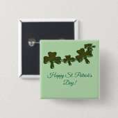 Trijeblatt St. Patrick's Day-knop Vierkante Button 5,1 Cm (Voorkant /achterkant)