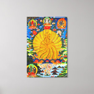 Trikaya Buddha Krachtige positieve energie Mandala Canvas Afdruk