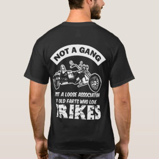 Trike aan shirt - geen bende die op rug wordt gedr