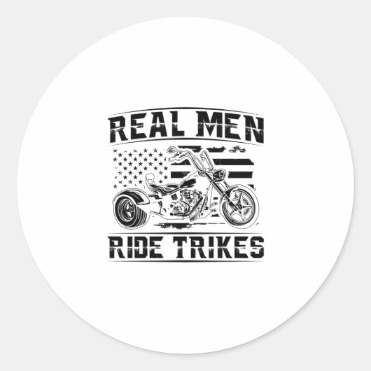 Trike Men | Trikes Triker Motorcycle Gift Idea Ronde Sticker (Voorkant)
