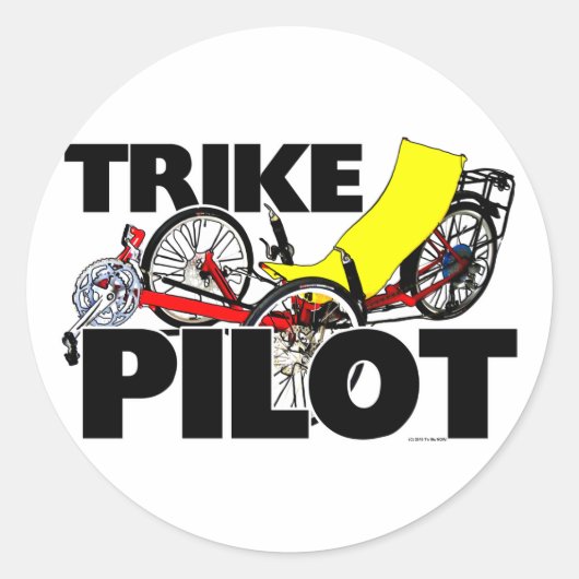 Trike Pilot Ronde Sticker (Voorkant)
