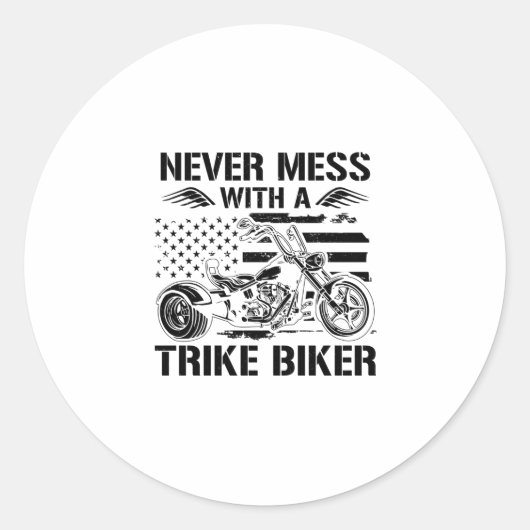 Trike Sayings | Triker Trikes Biker Biking Gifts Ronde Sticker (Voorkant)