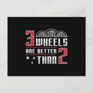 Triker 3 wielen zijn beter dan 2 motor trike briefkaart