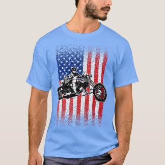 Triker Motorcycle Patriotic American Flag Trike Bi T-shirt
