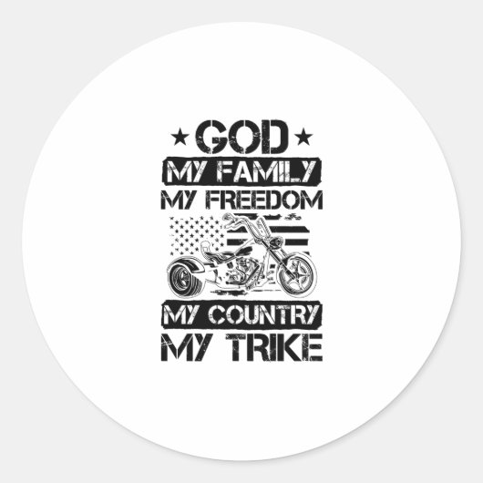 Triker Sayings | Trikes Trike Biking Hobby Gifts Ronde Sticker (Voorkant)