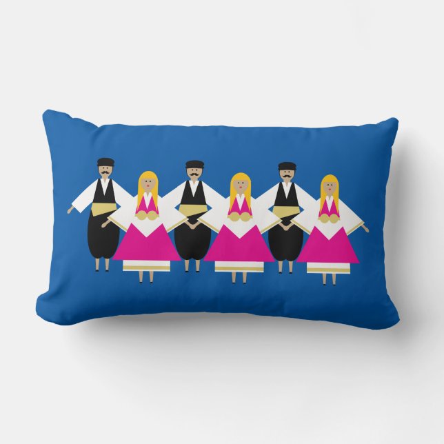 Trikeri Greece Dancers Lumbar Pillow Kussen (Voorkant)