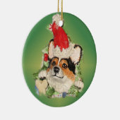 Trikleuren Santa Corgi Ornament (Rechts)