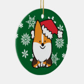 Trikleuren Santa Hat Corgi Ornament | CorgiDingen (Rechts)