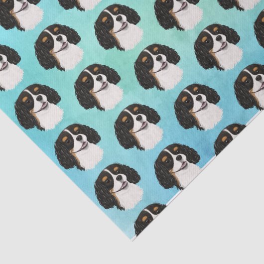 Trikleurige Cavalier King Charles Spaniel Gift  Tissuepapier (Detail)