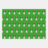 Trikleurige kerstfeestdag met Cavalier Inpakpapier Vel (Voorkant)