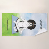 Trikleurige Yoga Cavalier King Charles Spaniel   Badhanddoek (Badhanddoek)