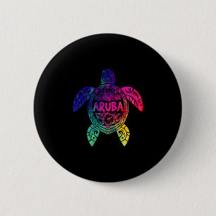 Tril Aru Tie Dye Zeeschildpad Aru Strand Vakantie  Ronde Button 5,7 Cm