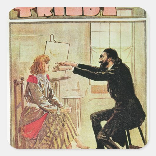 Trilby, hypnotiseerd door Svengali Vierkante Sticker (Voorkant)