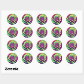 Trilende Kool Pop Art Ronde Sticker (Vel)