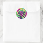 Trilende Kool Pop Art Ronde Sticker (Tas)