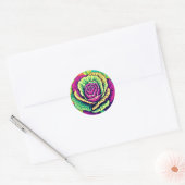 Trilende Kool Pop Art Ronde Sticker (Envelop)