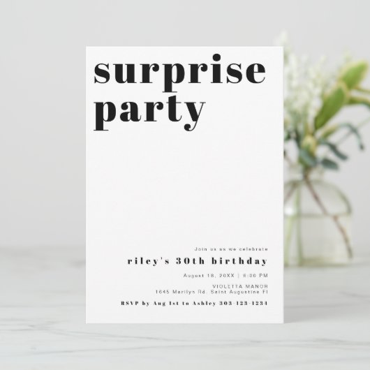 Triley Bold Contemmodern Surprise Birthday Kaart (Staand voorkant)