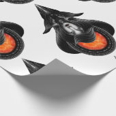 Trilia Red Nebula Portrait BLKGS Oranje Sun Cadeaupapier (Hoek)