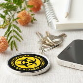 Trilinguale waarschuwing voor biogevaren sleutelhanger (Zijkant)