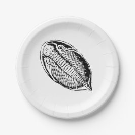 Triliobiet fossiel papieren bordje