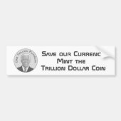 Triljoen dollar Platina Munt Bumpersticker (Voorkant)