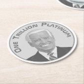 Triljoen dollar Platina Munt Ronde Kartonnen Onderzetter (Gebogen)