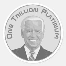 Triljoen dollar Platina Munt Ronde Sticker