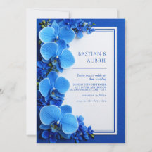 Trillend Azuurblauw Botanische Orchidee Huwelijk