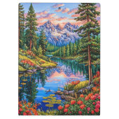 Trillend berglandschap met reflectie klembord (Achterkant)