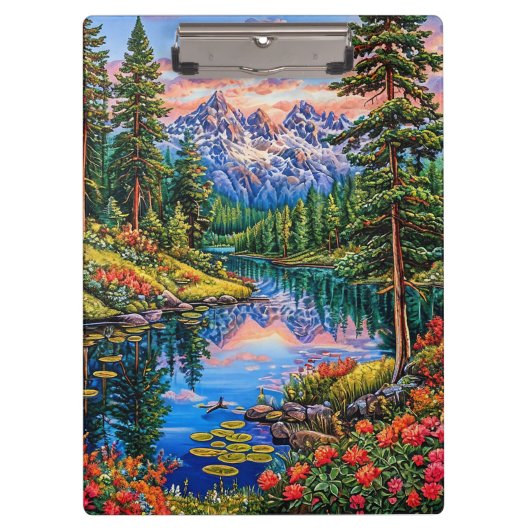 Trillend berglandschap met reflectie klembord (Voorkant)